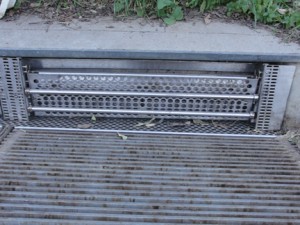 Los Angeles Drain after retrofitting with metal bars and reinforced strength.