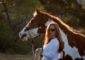 A fiery pair: photographer Kimerlee Curyl and her mare Sequoia enjoy the countryside.