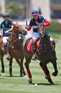 Kate Weber leads the charge down the field for her team, Estancia Ventarron, at the 2nd Annual WCT Qualifier at SB Polo.